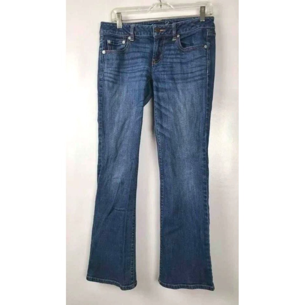 American Eagle Favorite Boyfriend Jeans Women 8 Blue Stretch Denim Mid Rise